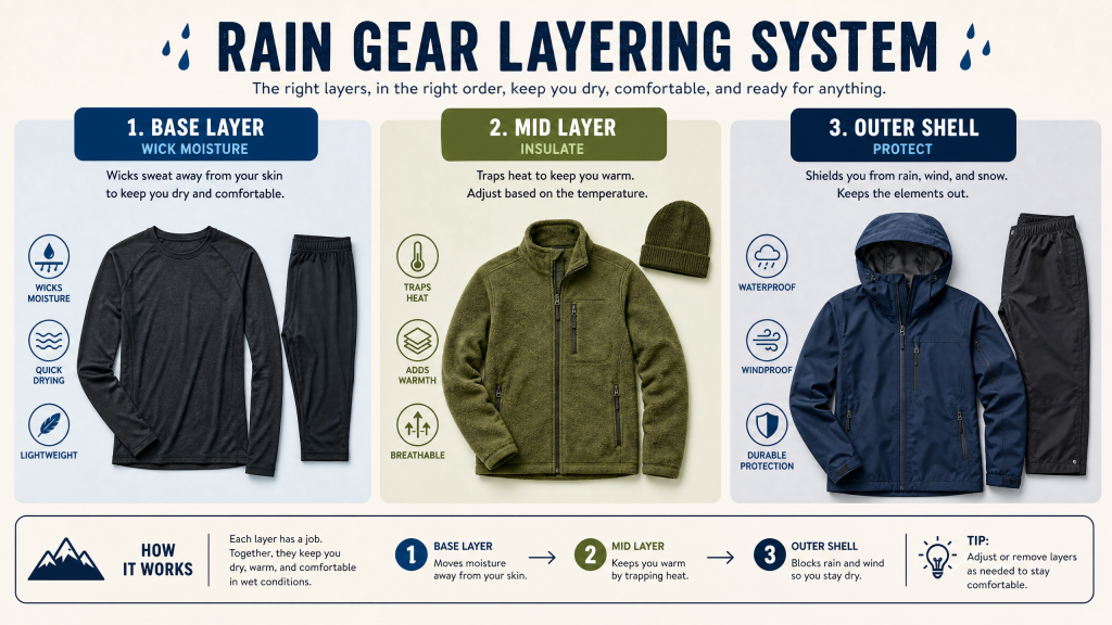 rain gear layering